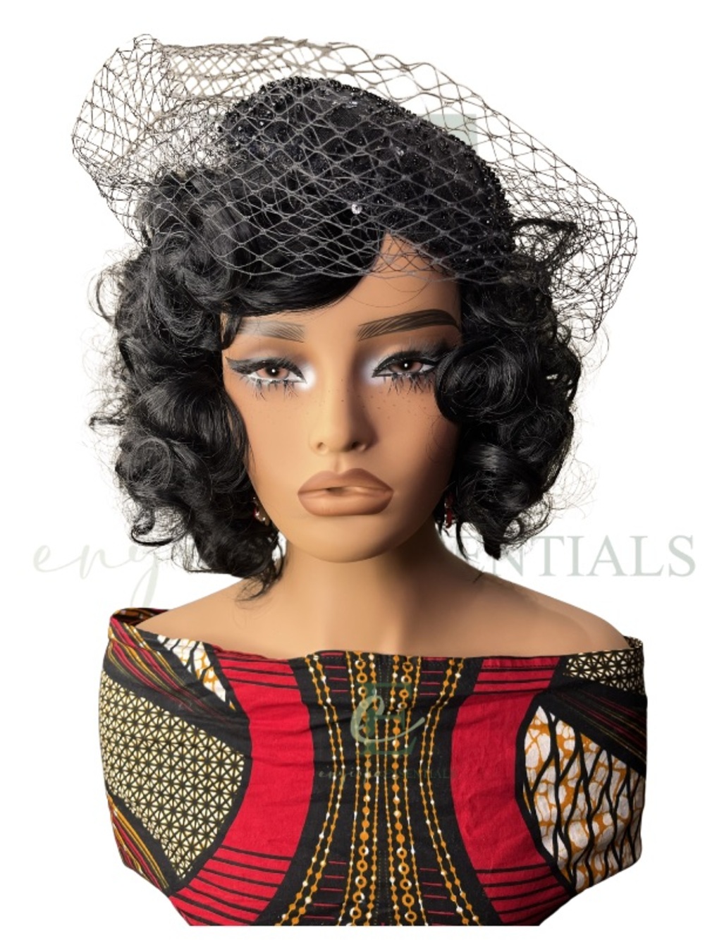 Midnight Royale Beaded Pillbox Fascinator with Veil